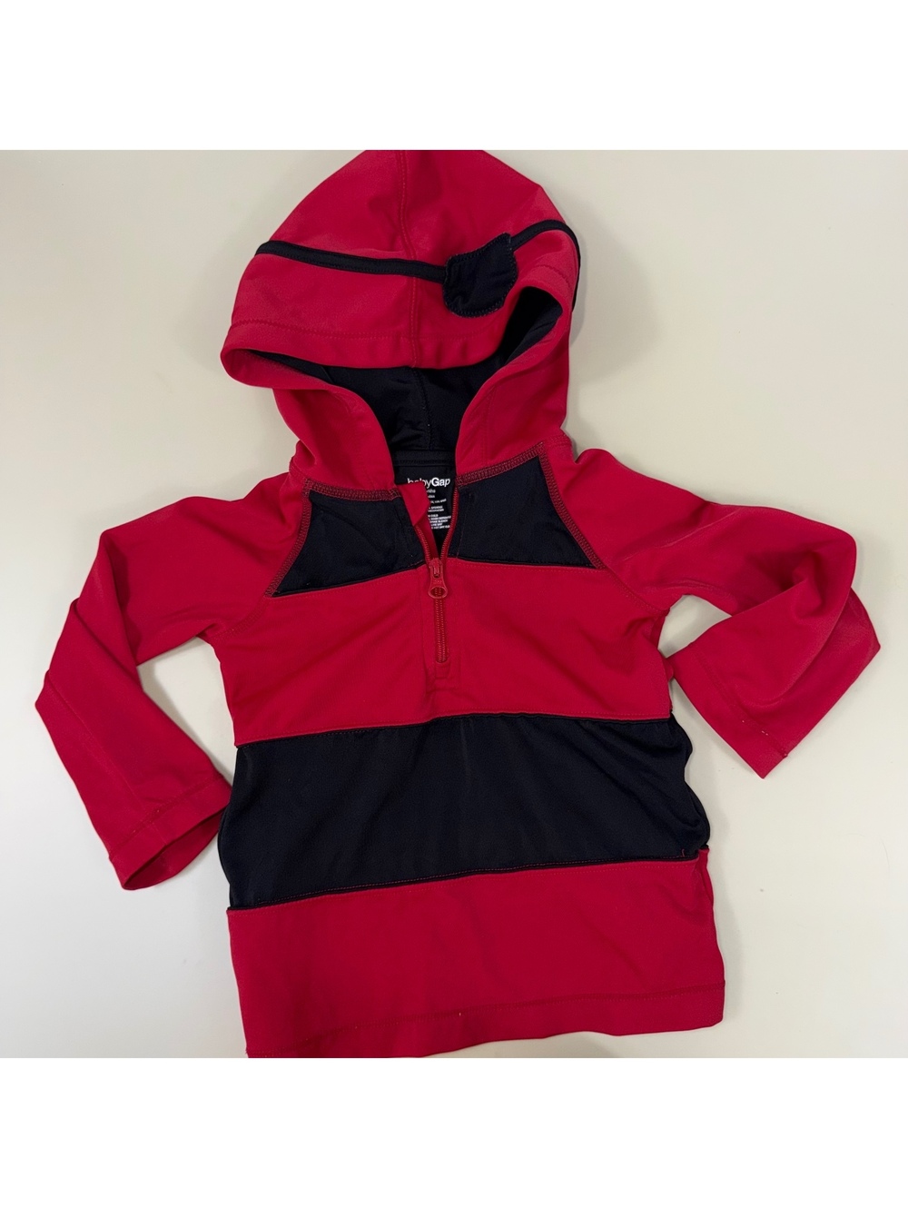 Baby Gap 12-18M Red Black Hooded Pullover